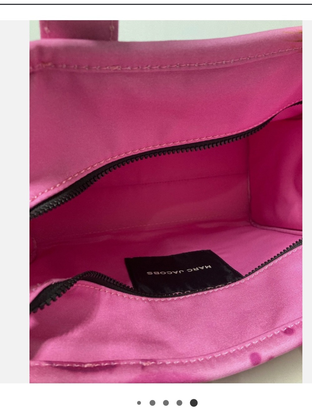 Marc Jacobs Pink Graphic City Tote with Black Strap - Picture 7 of 10